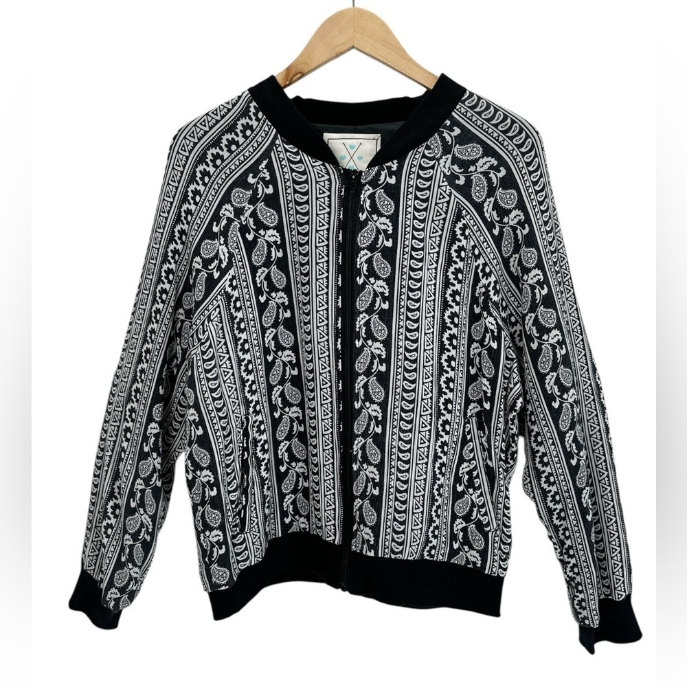 Style Me Los Angeles Paisley Bohemian Bomber Jacket